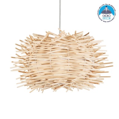 GLOBOSTAR® MINORCA 01729 Boho Κρεμαστό Φωτιστικό Οροφής με Ντουί 1 x E27 AC 220-240V IP20 - Μπεζ - Μ30 x Π30 x Υ18cm